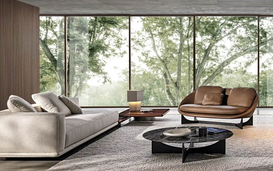Sofa hai chỗ dáng tổ ấm, chân gỗ hoặc đế chữ X M8-I534