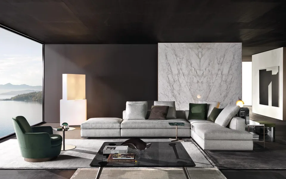 Sofa module bọc nệm lông vũ khung nhôm viền bóng M8-I543