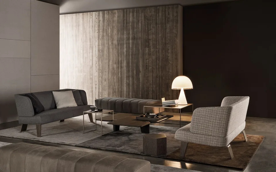 Sofa lounge dáng gọn chân gỗ sucupira lưng đỡ kim loại M8-I546