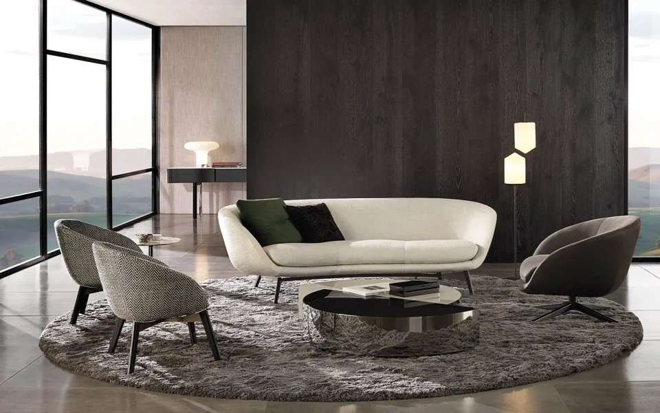 Sofa dáng hoài cổ chân gỗ sồi khung chéo kim loại M8-I552