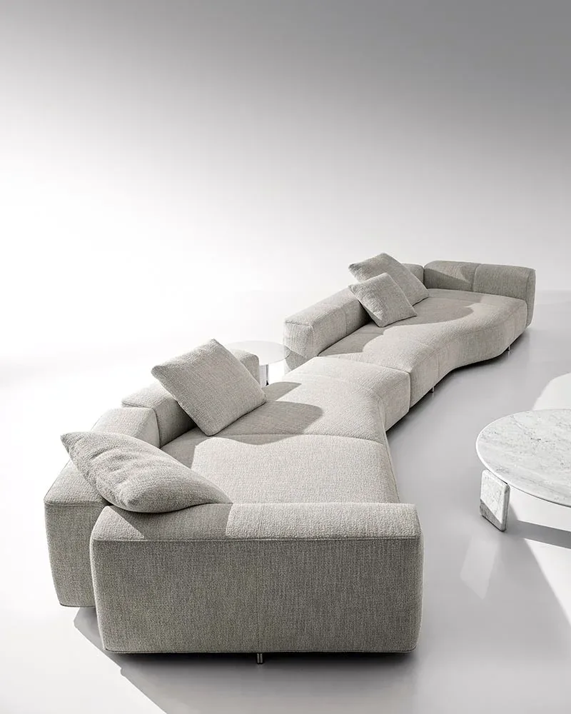 Sofa ghế liền khối đường may bất đối xứng dáng sóng M8-I574