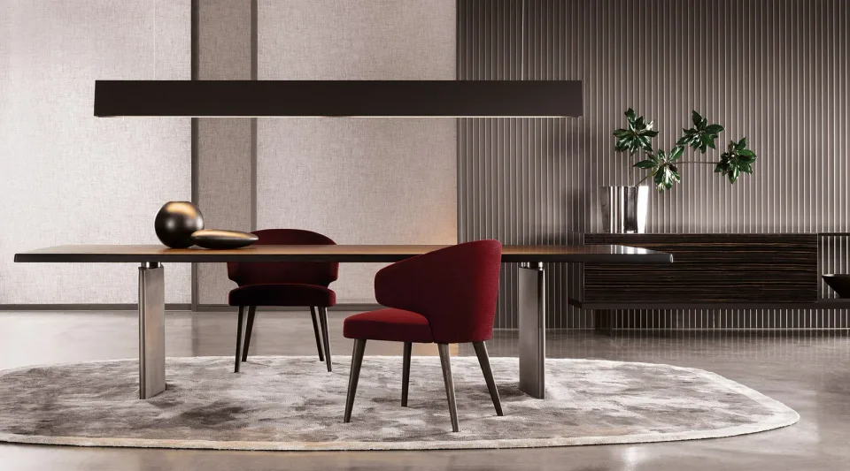 Bàn ăn kiểu bàn tu viện mặt gỗ sồi chân đồng M8-I602