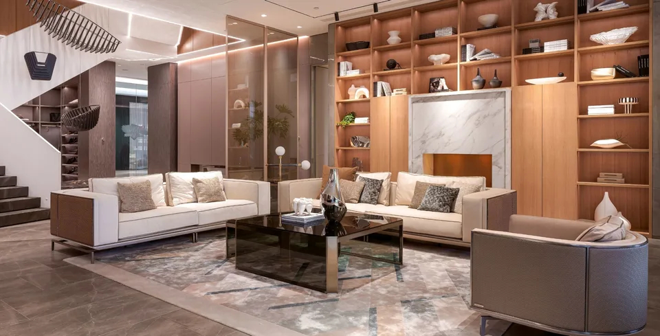 Sofa khung thép satin đệm lông vũ dáng thấp phong cách Ý M8-I626