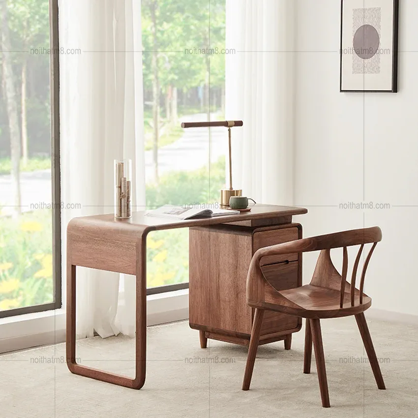 Mẫu bàn làm việc gỗ sồi nhỏ gọn, hiện đại, tinh tế M8-4566