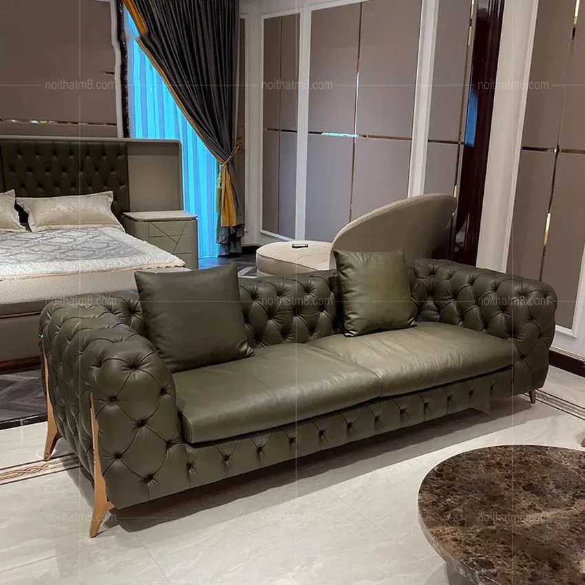 Mẫu sofa da cao cấp phong cách Ý M8-3537