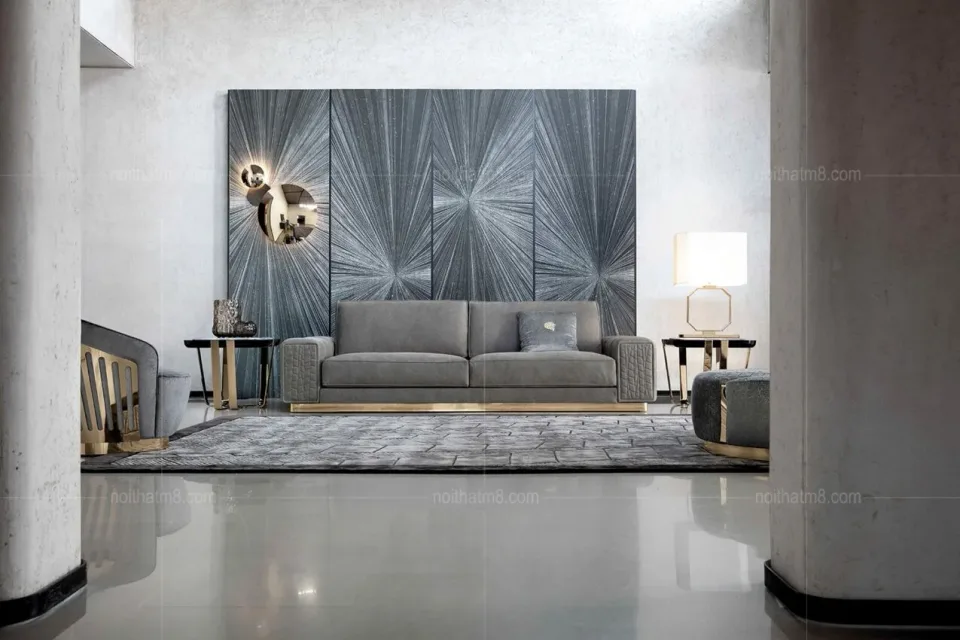 Sofa da phong cách Bắc Âu hiện đại M8-3644
