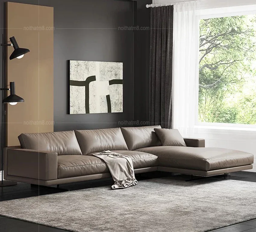 Ghế sofa da hiện đại phong cách Ý M8-3577