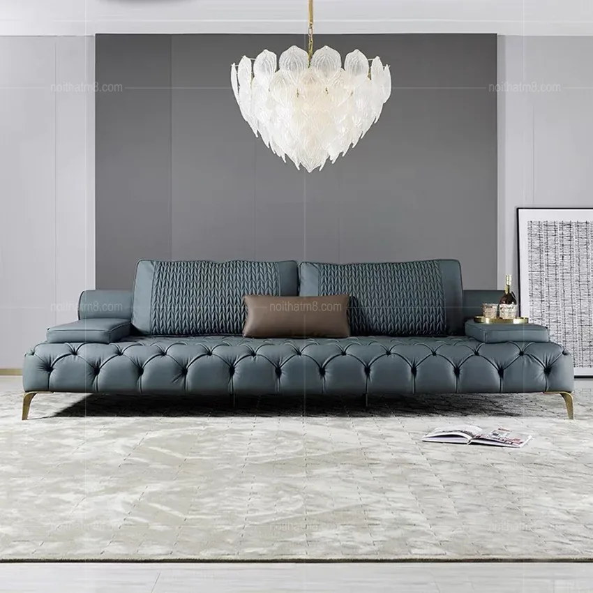 Ghế sofa da phòng khách hiện đại, cao cấp M8-3575