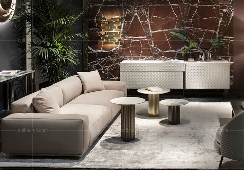 Ghế sofa da phòng khách sang trọng M8-3608