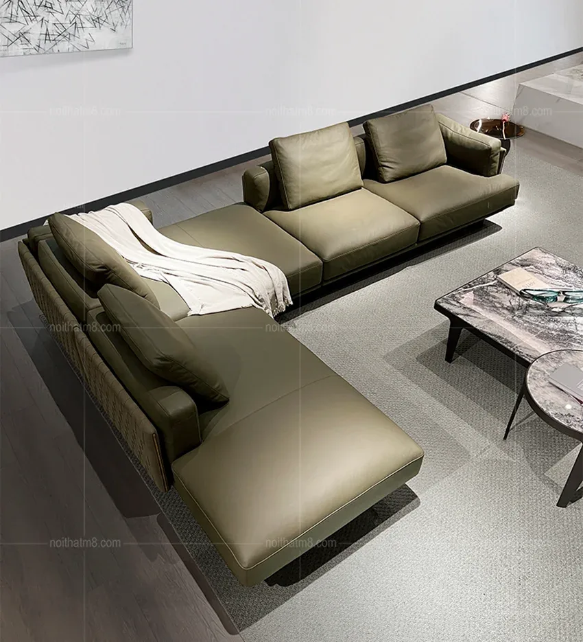 Mẫu sofa da phong cách Ý sang trọng, tinh tế M8-3614