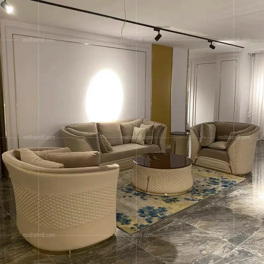 Mẫu sofa da đẹp Kemitia phong cách Ý M8-3604