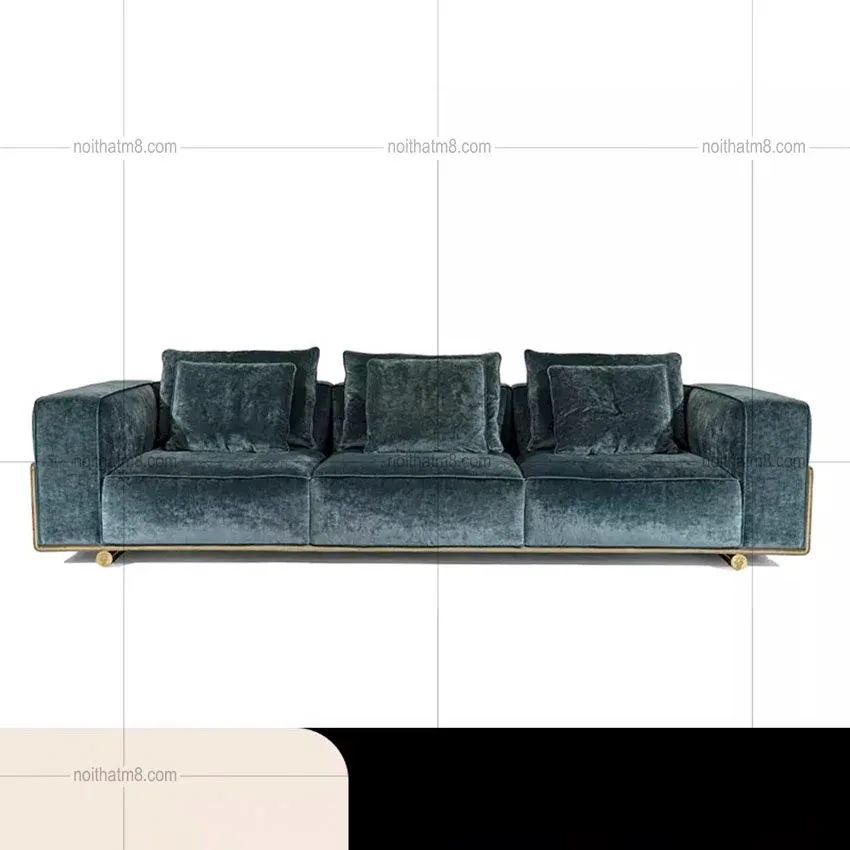 Ghế sofa nỉ nhung cao cấp kiểu dáng hiện đại, sang trọng M8-3557