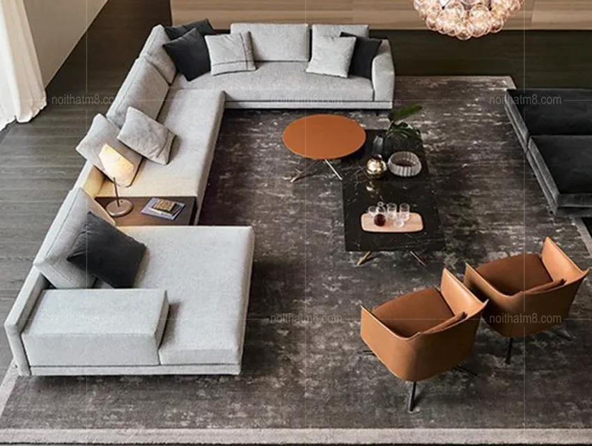 Sofa nỉ phong cách Ý sang trọng M8-3642
