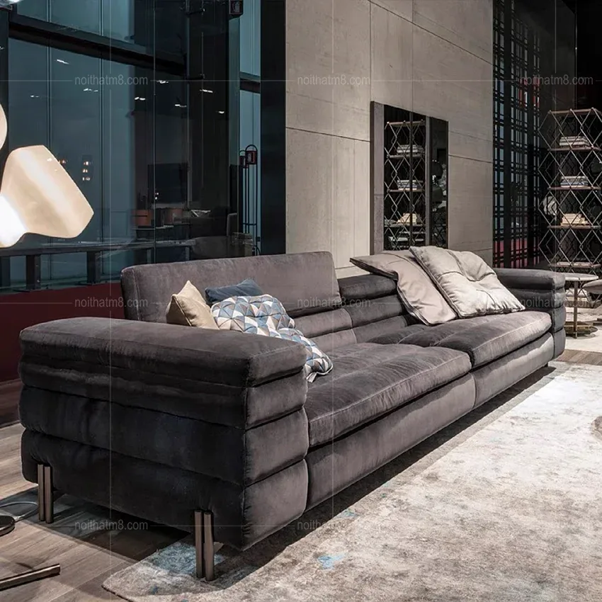 Ghế sofa nỉ nhung phong cách Ý sang trọng, đẳng cấp M8-3597