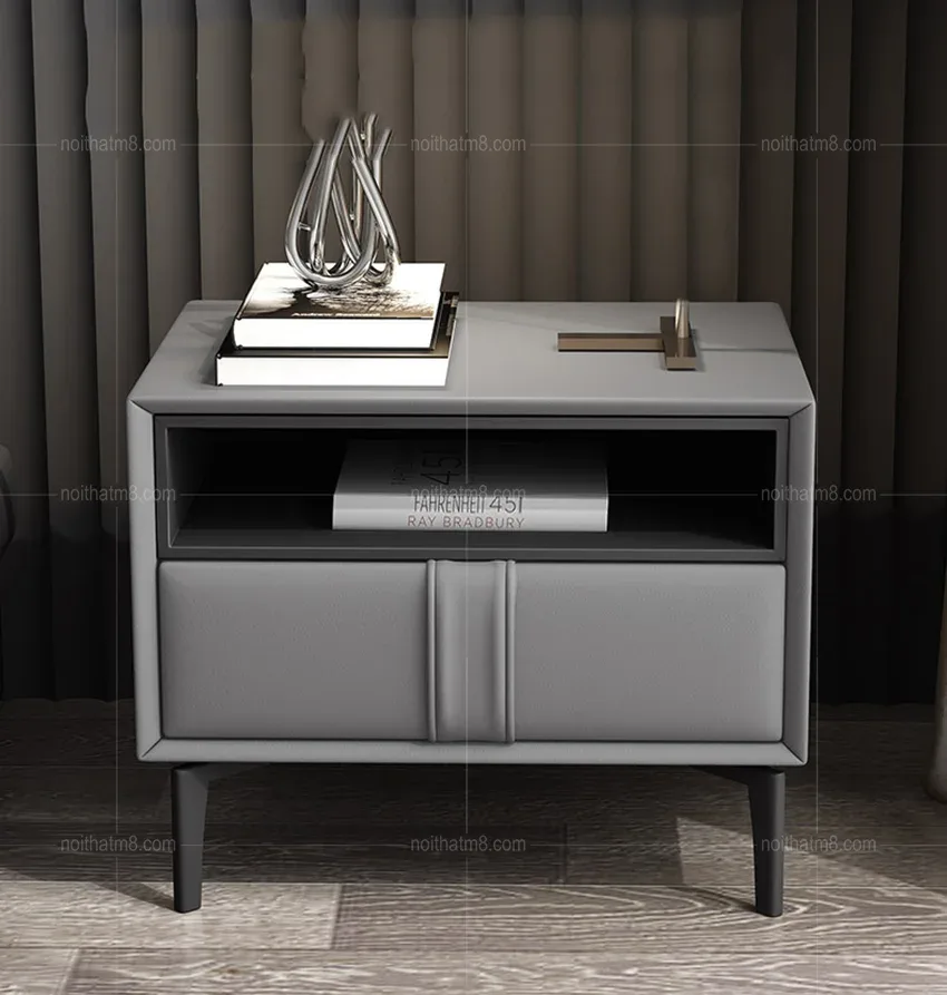 Mẫu tủ đầu giường bọc da sang trọng M8-8006